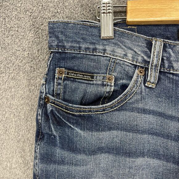 Calvin Klein Jeans Bootcut Jeans Mens 30x30 Denim Medium Wash Faded Mid Rise - Picture 3 of 16